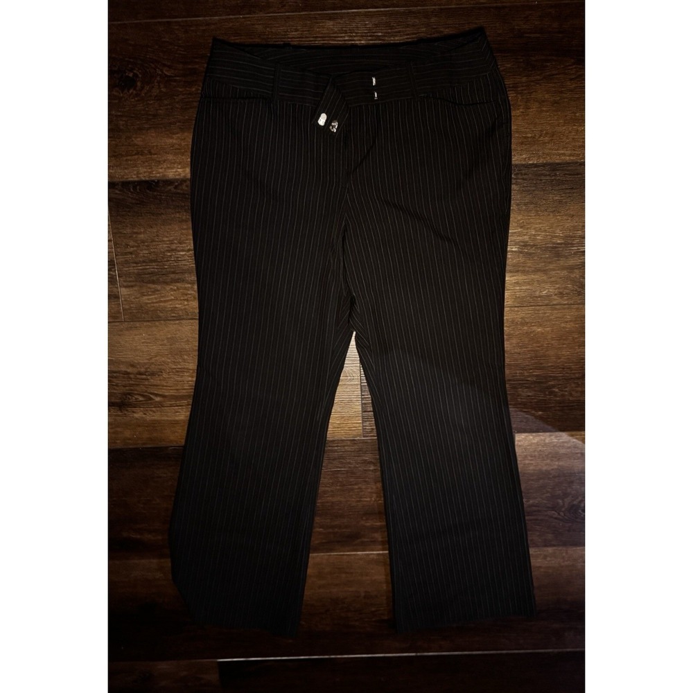 George FlWomen's Black Pinstripe Slacks Trousers Size 12 Career Wear